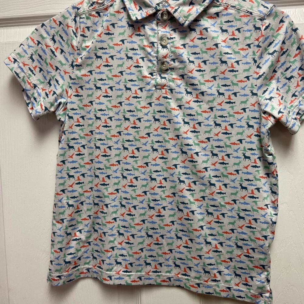 EUC Boys Burlebo Polo/Court Short SET!  Sz 8 Wildlife Theme!  Matching